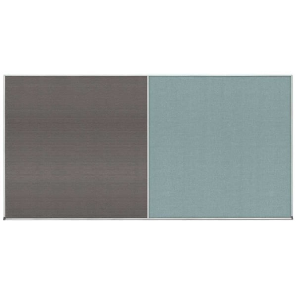 United Visual Products Enclosed Corkboard, 1 Door, 24"x36", 4" Fra UV3415-SATIN-MEDGRY - main